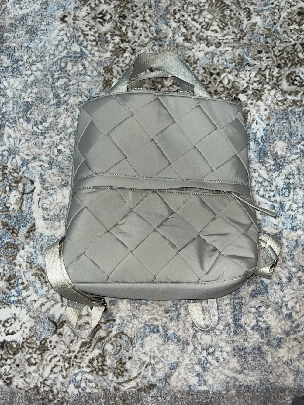 House of Harlow Quilted Women's Backpack - greenish gray